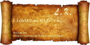 Lichtblau Klára névjegykártya